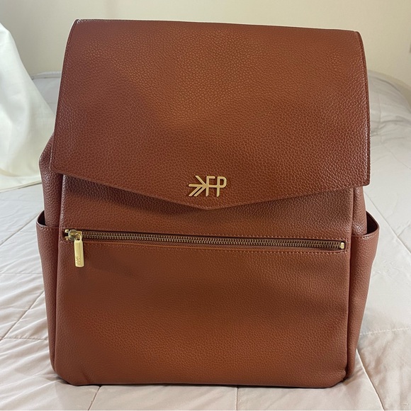 Freshly Picked Handbags - Freshly Picked Classic Diaper Bag II Cognac Vegan Leather 13x15in